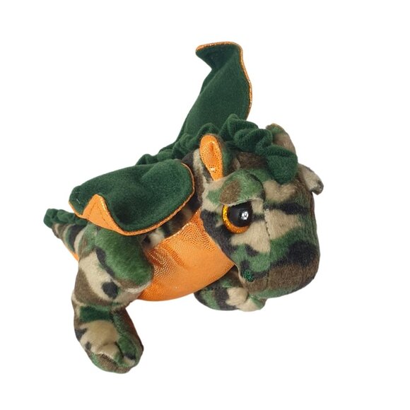 Ty Beanie Babies Raxor Dragon 9" Plush Camouflage Retired Orange Stuffed Animal - Picture 9 of 9